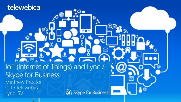 A presentation and discussion about various Lync and Skype for Business development frameworks (UCMA, UCWA, Skype API, 3rd party) and how they can be used as a pathway to implementing IoT (Internet of Things) communication to Lync and Skype users. 