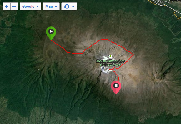 Kilimanjaro Lemosho Route GPS Map