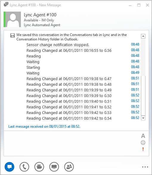 Lync Agent IM output
